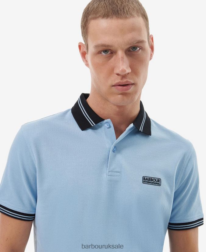 Tracker Polo Shirt Barbour Men R08LB6670 Clothing Faded Blue