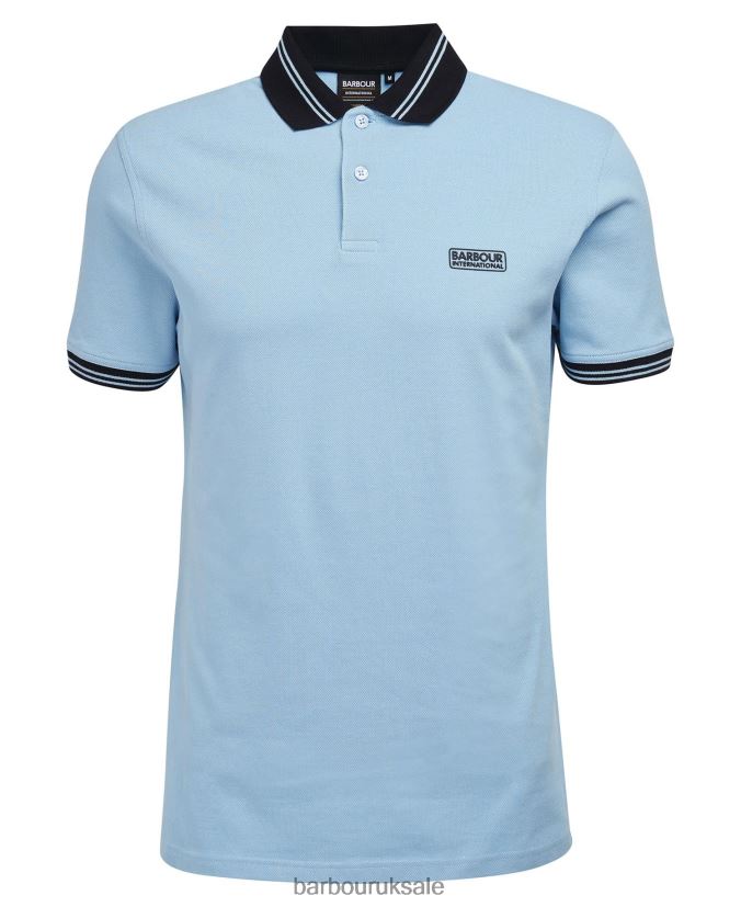 Tracker Polo Shirt Barbour Men R08LB6670 Clothing Faded Blue