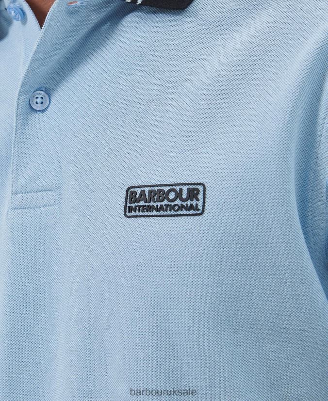 Tracker Polo Shirt Barbour Men R08LB6670 Clothing Faded Blue