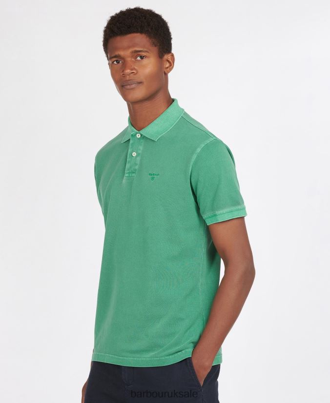 Washed Sports Polo Shirt Barbour Men R08LB6592 Clothing Sky - Click Image to Close