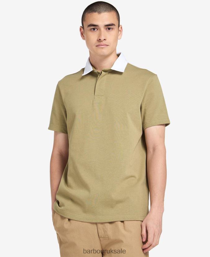 Wilson Polo Shirt Barbour Men R08LB6703 Clothing Bleached Olive