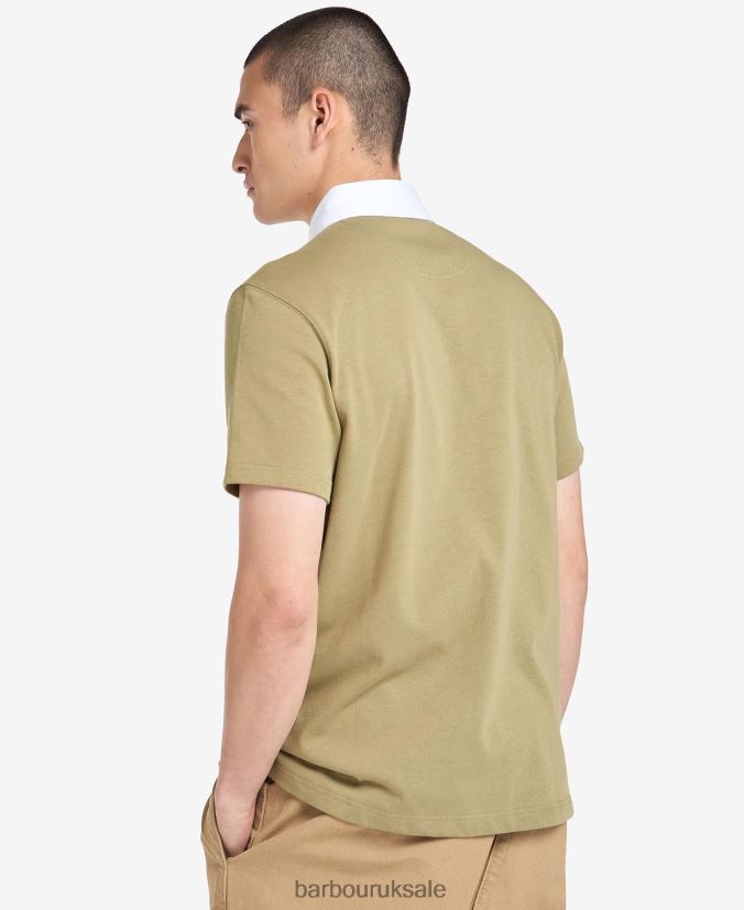 Wilson Polo Shirt Barbour Men R08LB6703 Clothing Bleached Olive