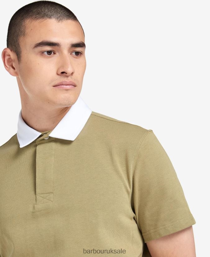 Wilson Polo Shirt Barbour Men R08LB6703 Clothing Bleached Olive