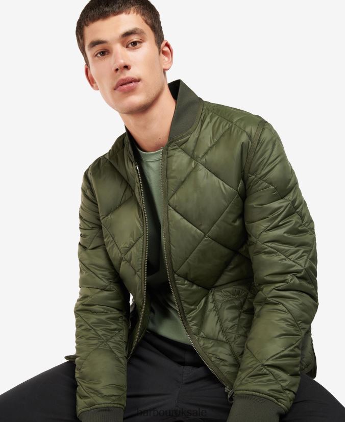 Action Liddesdale Quilted Jacket Barbour Men R08LB6154 Clothing Olive - Click Image to Close