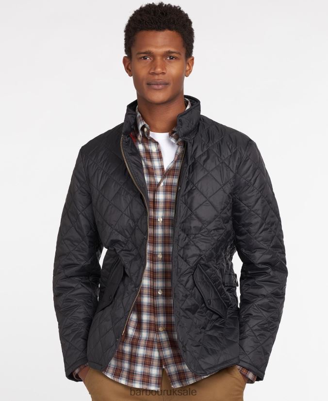 Flyweight Chelsea Quilted Jacket Barbour Men R08LB6105 Clothing Black