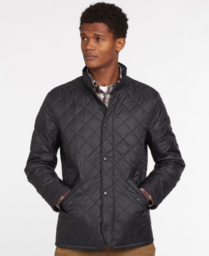 Flyweight Chelsea Quilted Jacket Barbour Men R08LB6105 Clothing Black