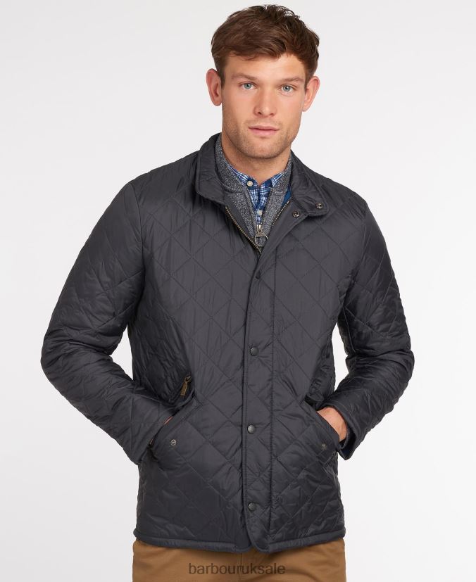 Flyweight Chelsea Quilted Jacket Barbour Men R08LB685 Clothing Black