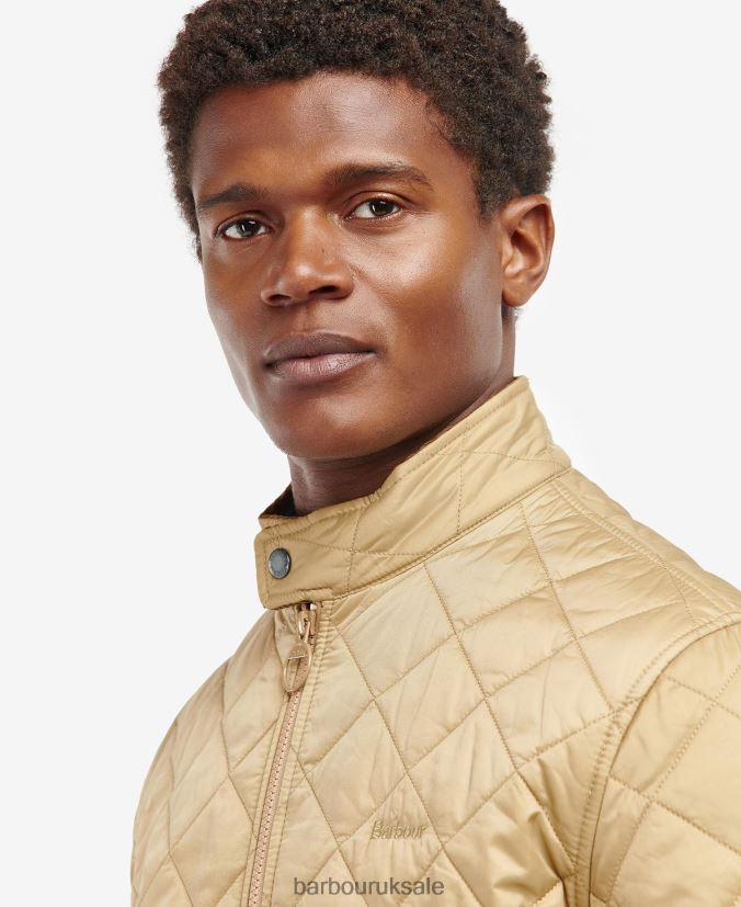 Hann Quilted Jacket Barbour Men R08LB6160 Clothing Sand