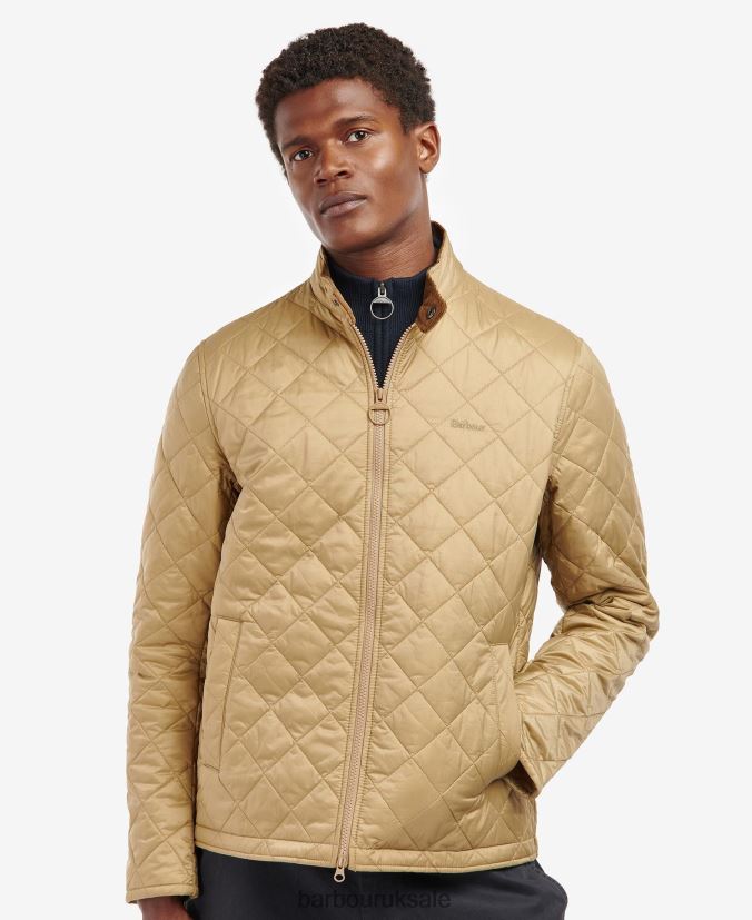 Hann Quilted Jacket Barbour Men R08LB6160 Clothing Sand