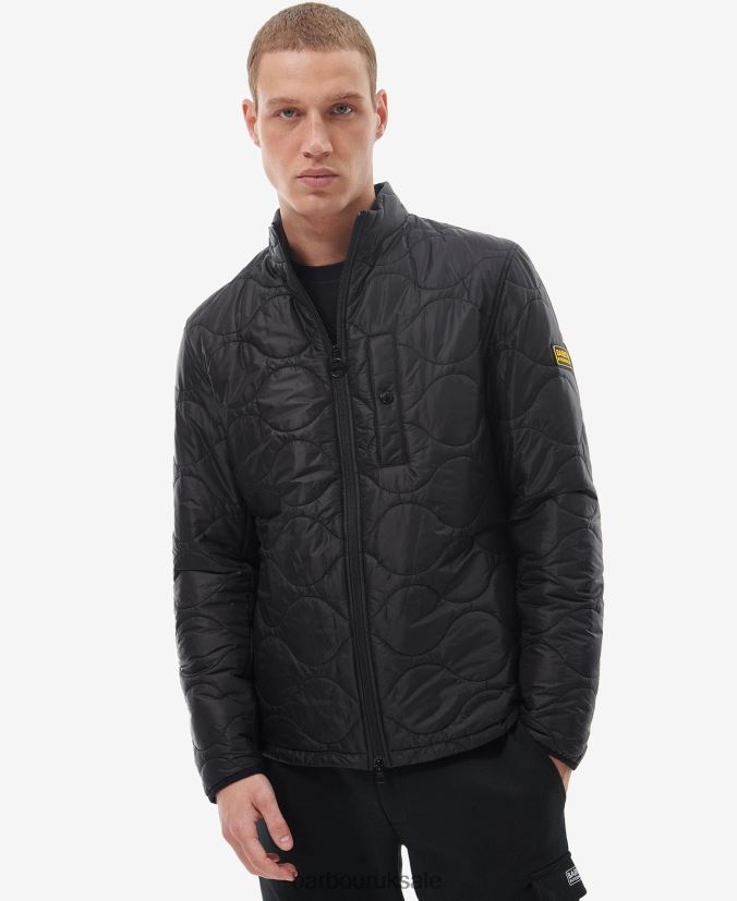 Langford Quilted Jacket Barbour Men R08LB6140 Clothing Classic Black - Click Image to Close