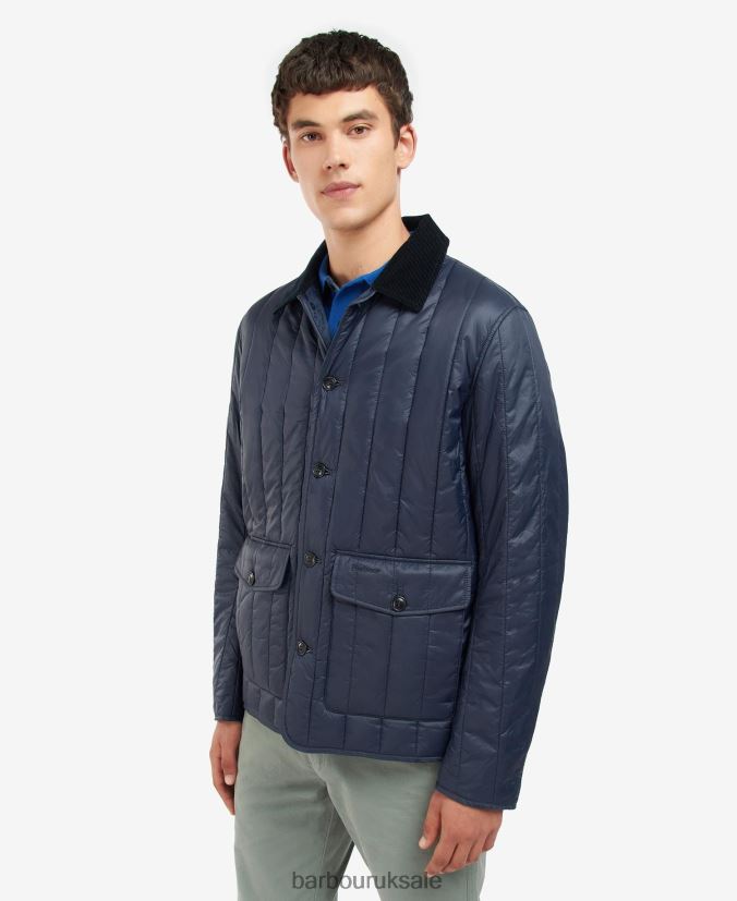 Pooley Quilted Jacket Barbour Men R08LB6133 Clothing Classic Navy