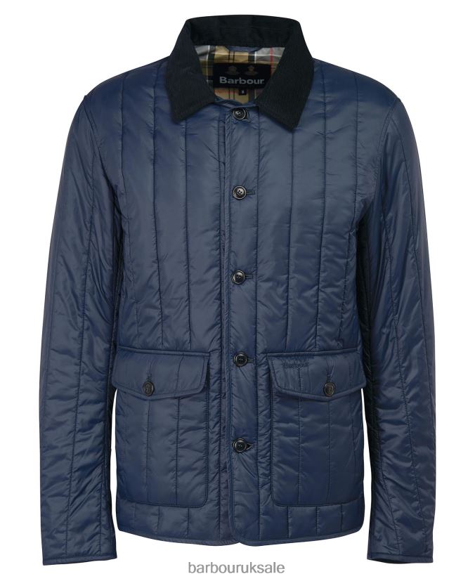 Pooley Quilted Jacket Barbour Men R08LB6133 Clothing Classic Navy