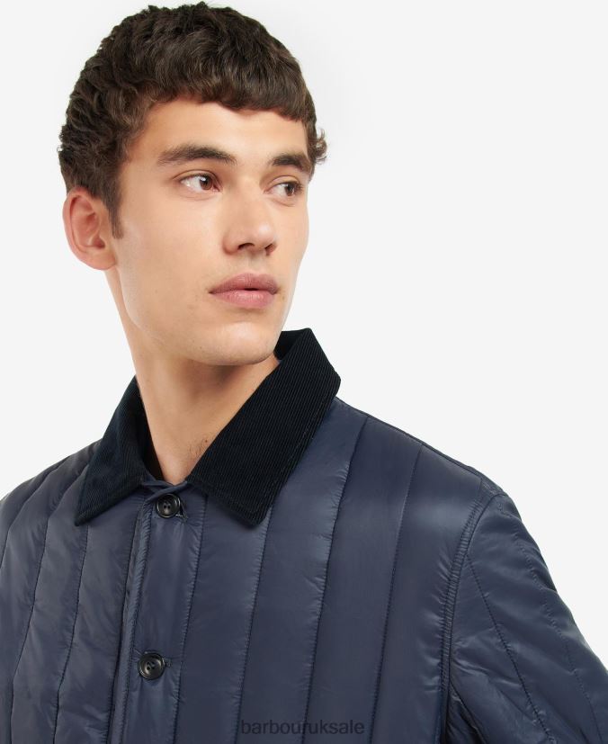 Pooley Quilted Jacket Barbour Men R08LB6133 Clothing Classic Navy