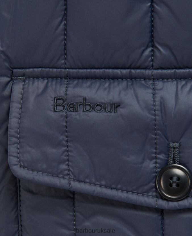 Pooley Quilted Jacket Barbour Men R08LB6133 Clothing Classic Navy