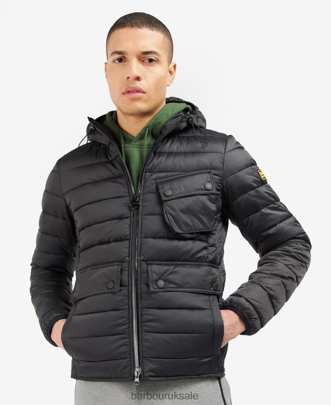 Racer Ouston Hooded Quilted Jacket Barbour Men R08LB6101 Clothing Sage