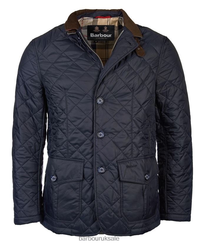 Sander Quilted Jacket Barbour Men R08LB699 Clothing Navy