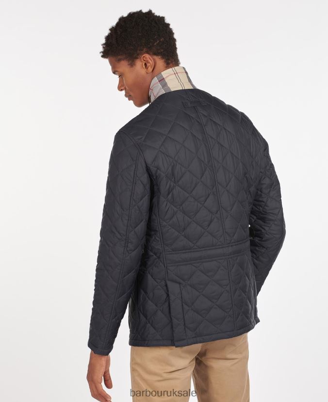 Sander Quilted Jacket Barbour Men R08LB699 Clothing Navy