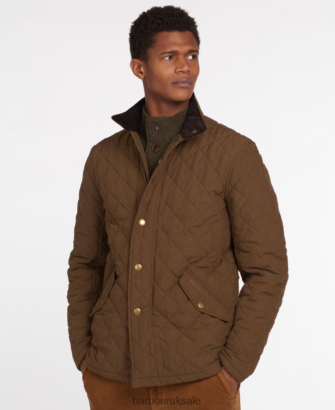 Shoveler Quilt Barbour Men R08LB6107 Clothing DarkOlive