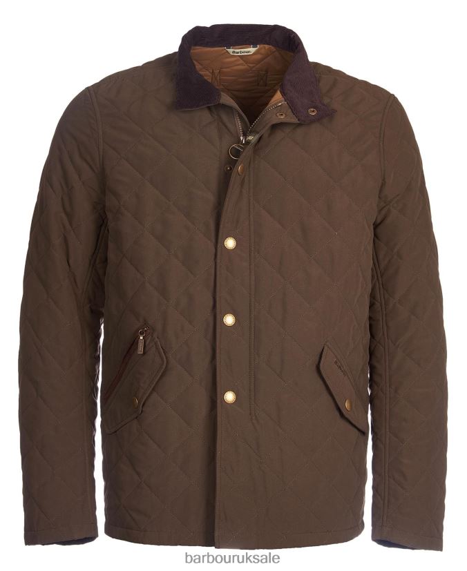 Shoveler Quilted Jacket Barbour Men R08LB6149 Clothing DarkSand