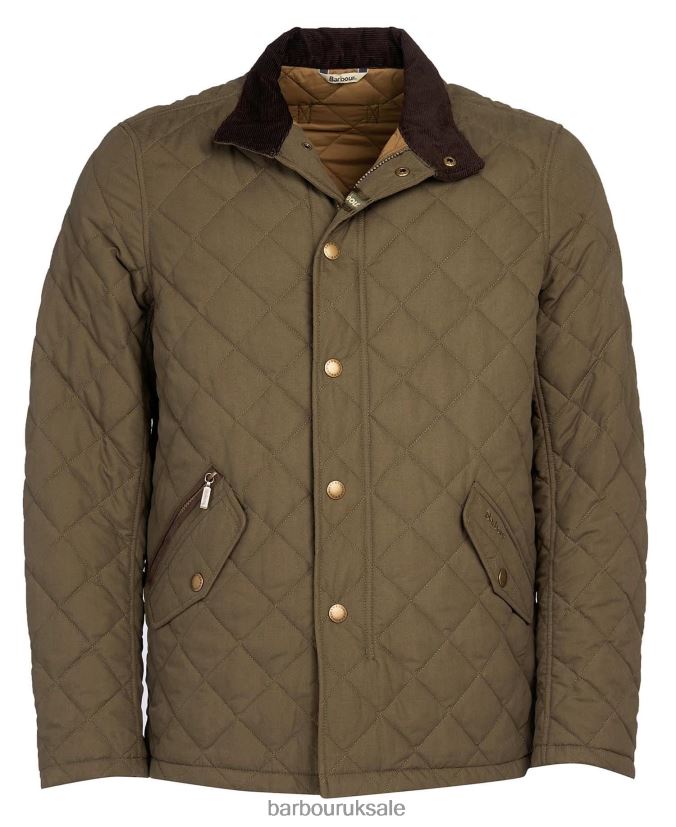 Shoveler Quilted Jacket Barbour Men R08LB693 Clothing DarkSand