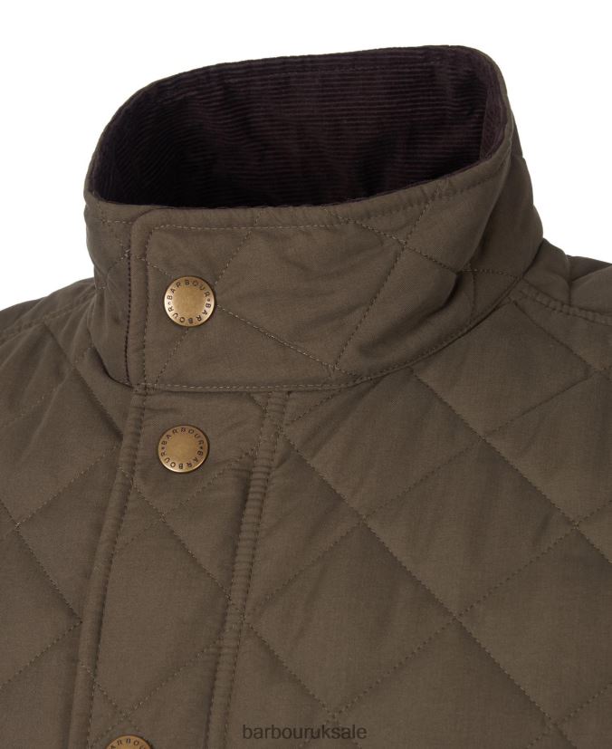 Shoveler Quilted Jacket Barbour Men R08LB693 Clothing DarkSand