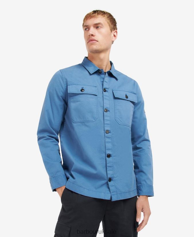 Adey Overshirt Barbour Men R08LB6439 Clothing Blue Horizon - Click Image to Close