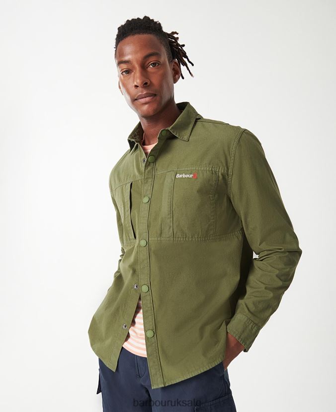 Annan Overshirt Barbour Men R08LB6287 Clothing Burnt Olive