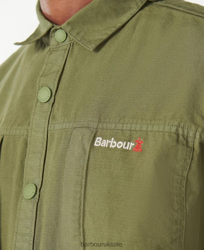 Annan Overshirt Barbour Men R08LB6287 Clothing Burnt Olive