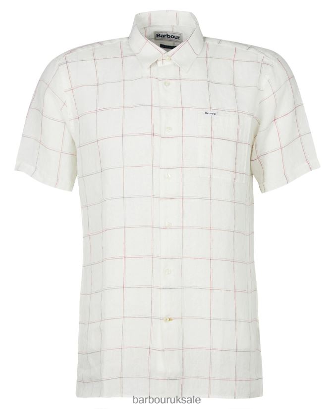 Bayston Linen Shirt Barbour Men R08LB6366 Clothing Ecru