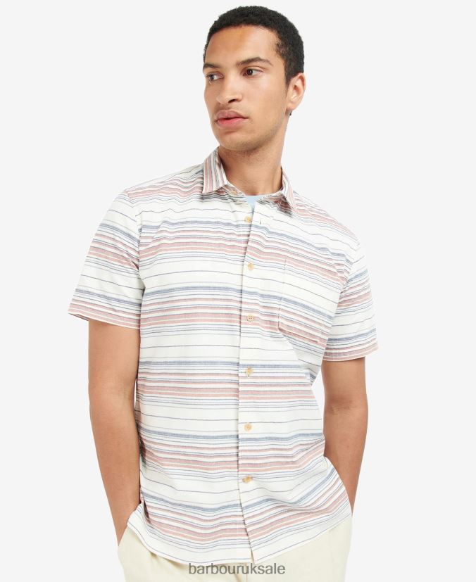 Bearing Striped Shirt Barbour Men R08LB6376 Clothing Ecru