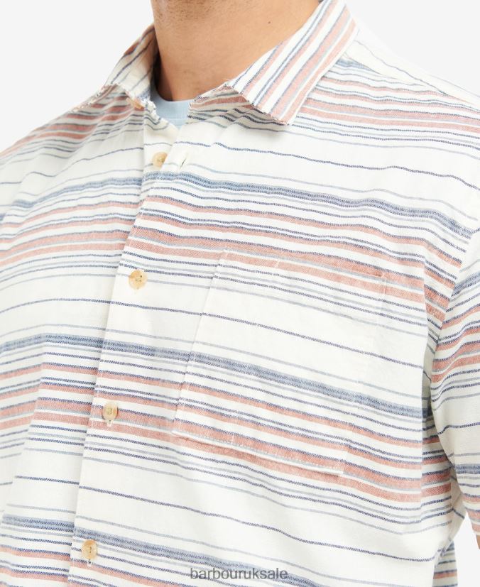 Bearing Striped Shirt Barbour Men R08LB6376 Clothing Ecru