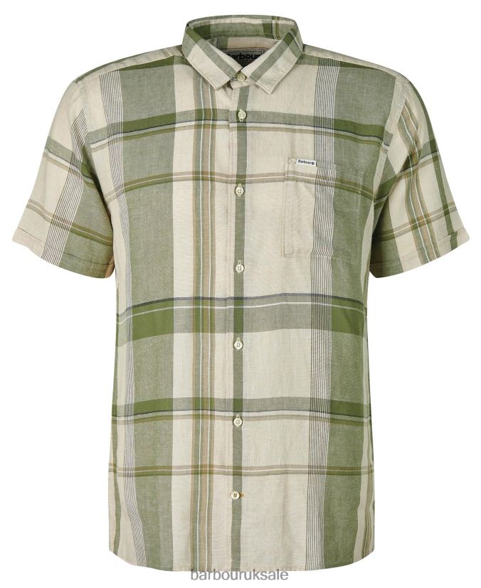 Bellerby Summer Shirt Barbour Men R08LB6333 Clothing Burnt Olive