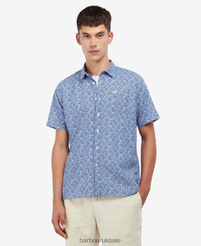 Cromer Summer Fit Shirt Barbour Men R08LB6496 Clothing Sky