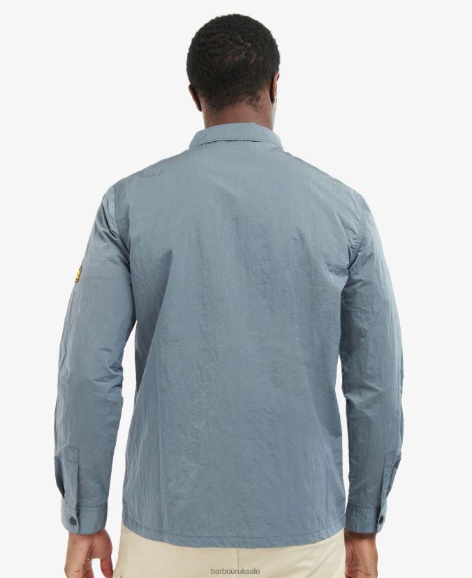 Dylan Nylon Overshirt Barbour Men R08LB6311 Clothing Powder Blue