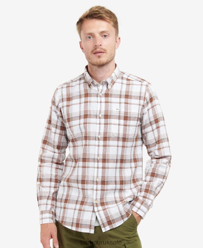 Ezra Tailored Shirt Barbour Men R08LB6343 Clothing Rust