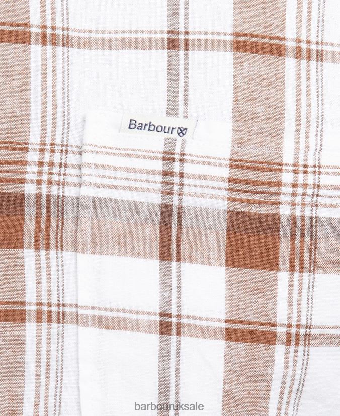 Ezra Tailored Shirt Barbour Men R08LB6343 Clothing Rust