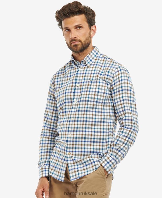 Fawdon Tailored Shirt Barbour Men R08LB6466 Clothing Stone - Click Image to Close