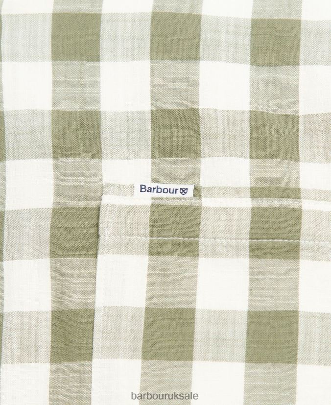 Hilson Tailored Shirt Barbour Men R08LB6514 Clothing Olive