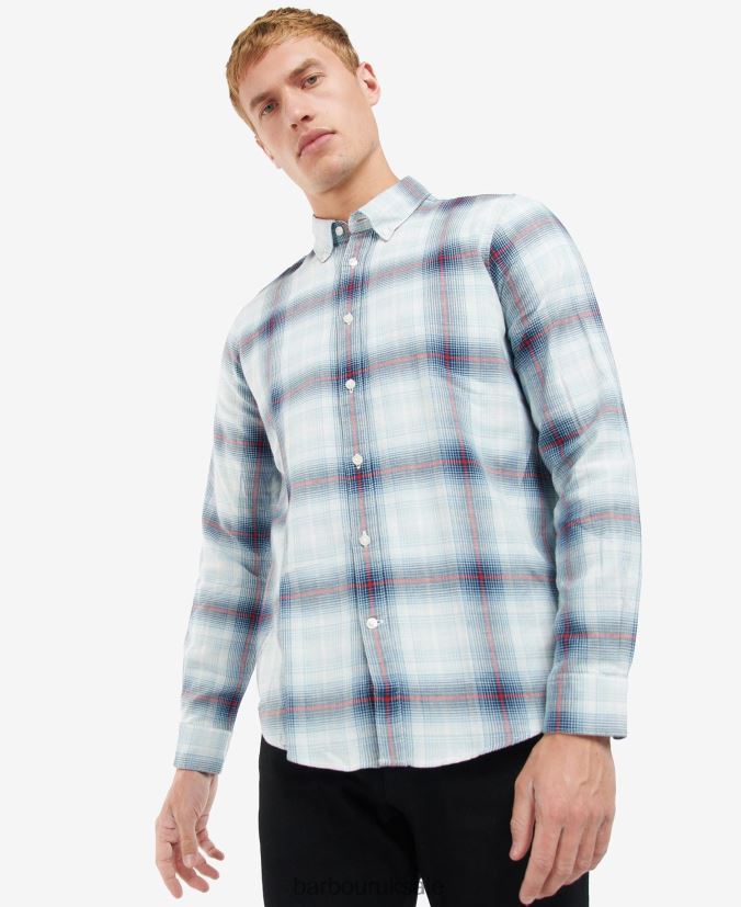 Kickstart Shirt Barbour Men R08LB6509 Clothing Pale Sky - Click Image to Close