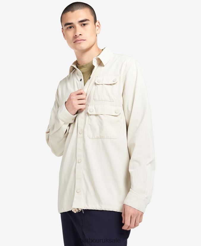 Leo Overshirt Barbour Men R08LB6468 Clothing White Stone