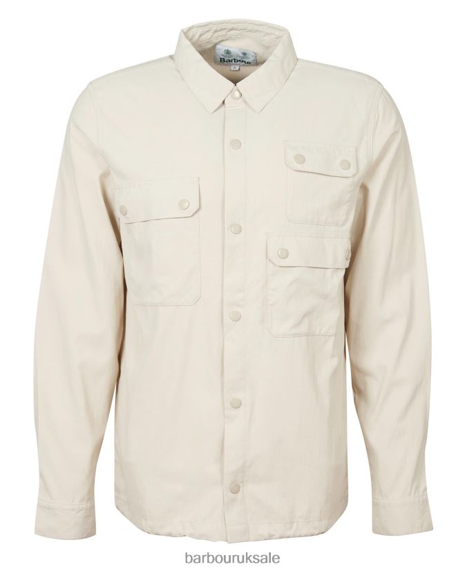 Leo Overshirt Barbour Men R08LB6468 Clothing White Stone