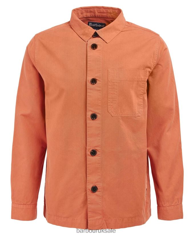 Longshore Overshirt Barbour Men R08LB6389 Clothing Orange Spice