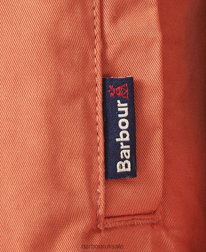 Longshore Overshirt Barbour Men R08LB6389 Clothing Orange Spice