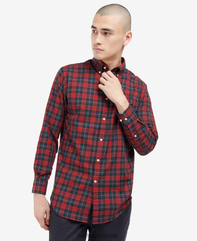 Lunar Tartan Shirt Barbour Men R08LB6419 Clothing Crimson