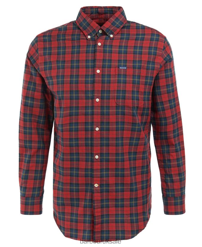 Lunar Tartan Shirt Barbour Men R08LB6419 Clothing Crimson