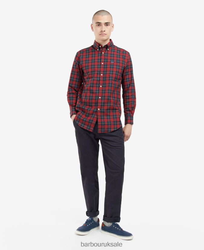 Lunar Tartan Shirt Barbour Men R08LB6419 Clothing Crimson