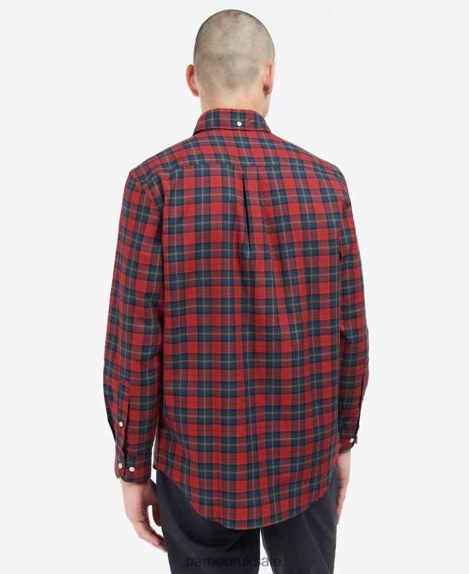 Lunar Tartan Shirt Barbour Men R08LB6419 Clothing Crimson