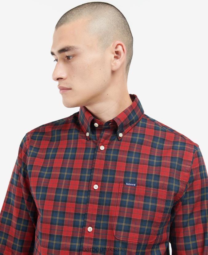 Lunar Tartan Shirt Barbour Men R08LB6419 Clothing Crimson