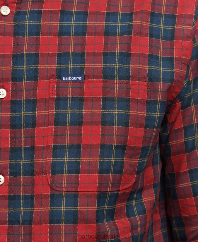 Lunar Tartan Shirt Barbour Men R08LB6419 Clothing Crimson