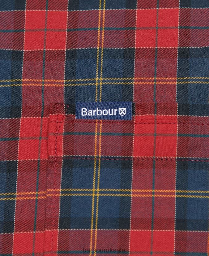 Lunar Tartan Shirt Barbour Men R08LB6419 Clothing Crimson